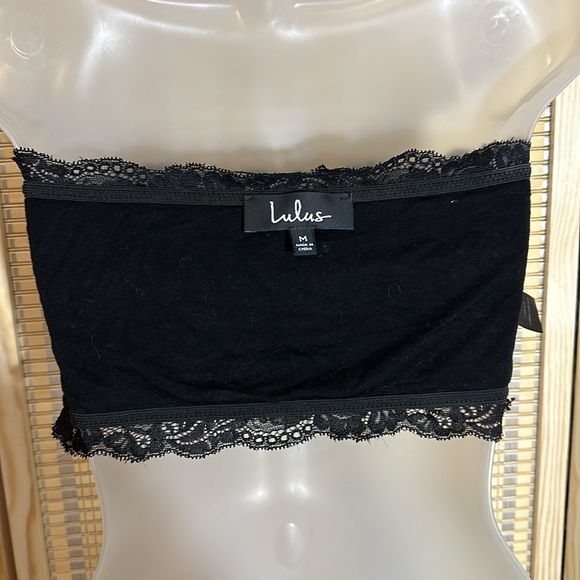Lulus Black Lace Bandeau Bra Top Lined Medium - Picture 13 of 16